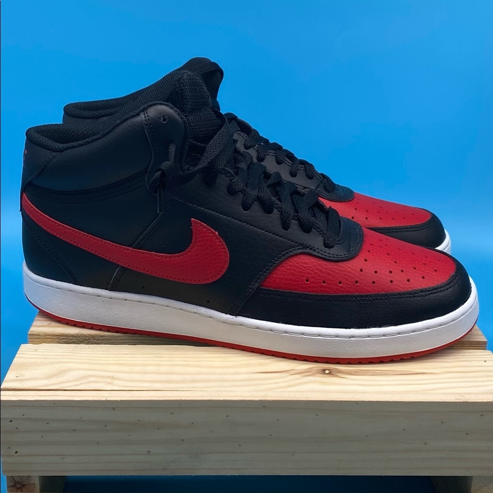 Nike Court Vision Mid - Mens DM8682-001 Black University Red Shoes Size 11